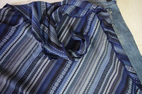 Invero Dreiecktuch Tiziana blau, Farben , Struktur, Muster zu Jeans